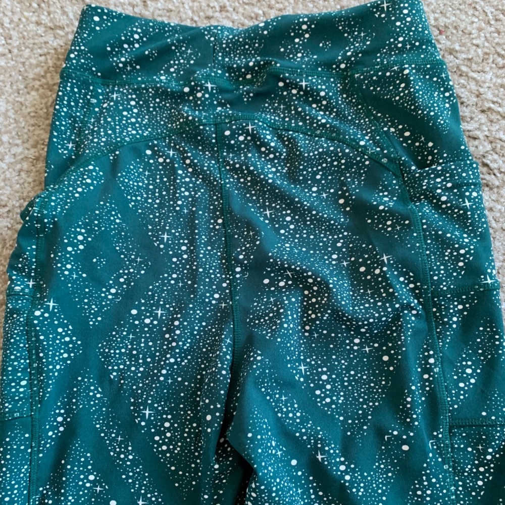 Super High Waist POP Fit Legging teal green star